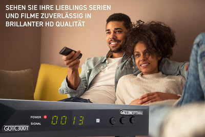 GALLUNOPTIMAL Combo-Receiver DVB-C & DVB-T2 H265 mit HDMI-Kabel & Aufnahmefunktion geeignet für jede