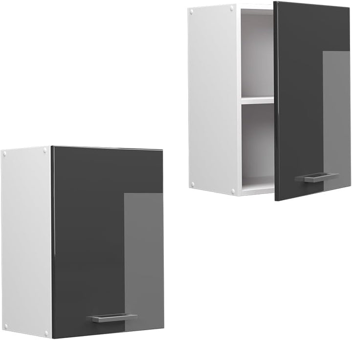 Vicco Hängeschrank R-Line, Anthrazit Hochglanz/Weiss, 45 cm Anthrazit Hochglanz Hängeschrank 45cm, A