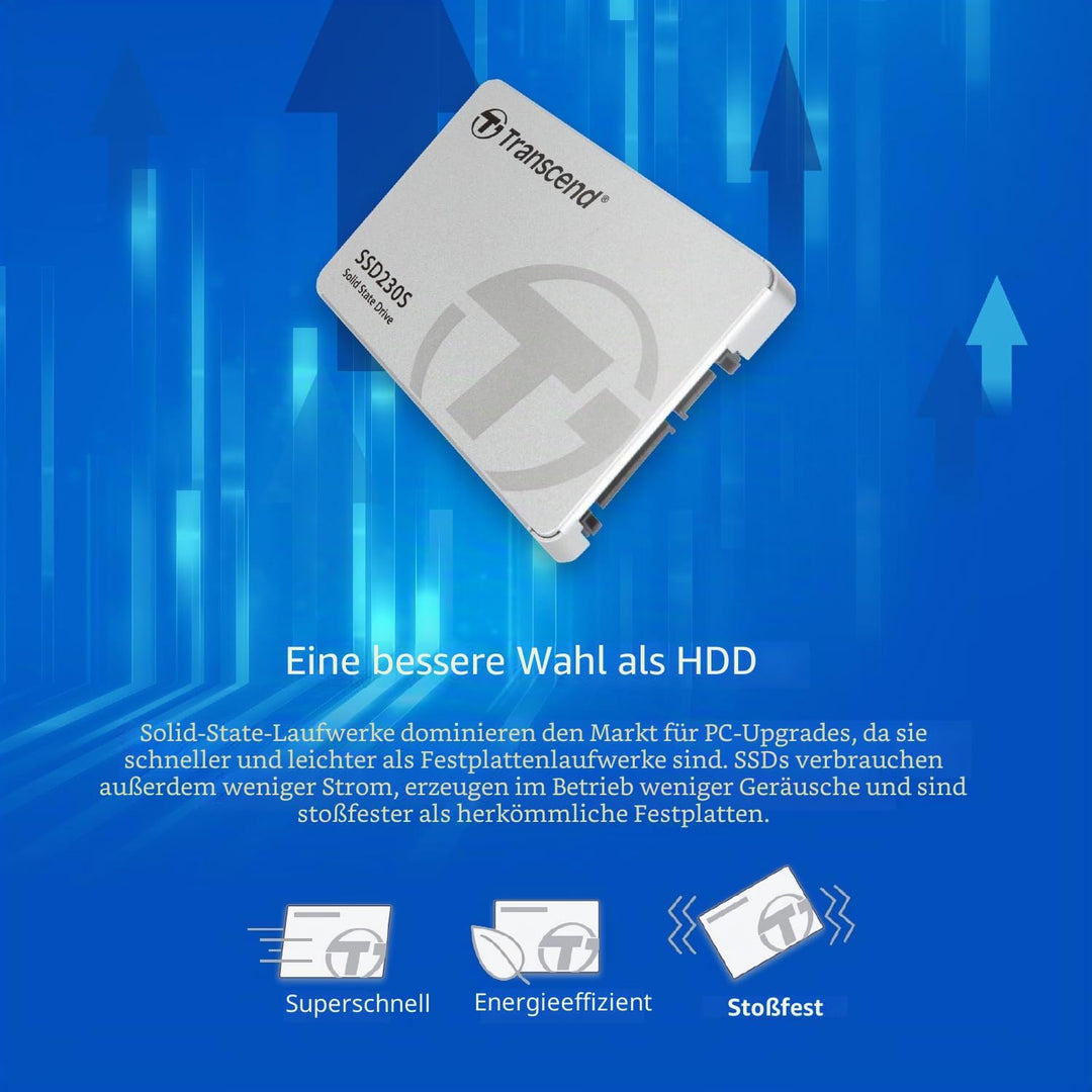 Transcend 128GB SATA III 6Gb/s interne 2.5” SSD (HDD) für Aufrüstung von Desktop-PCs, Laptops, Noteb