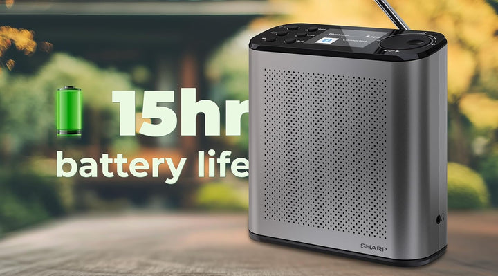 SHARP DR-P530(GY) Osaka Tragbares Digitalradio – DAB+/FM, Bluetooth 5.3, BestTune, 120 Senderspeiche