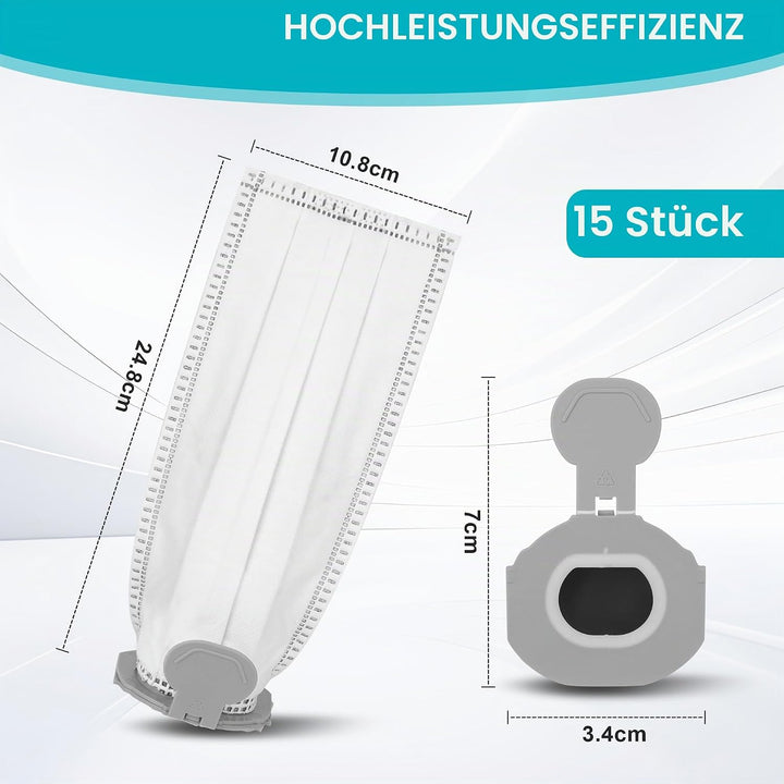 15 Stück Staubsaugerbeutel Kompatibel,für Vorwerk Staubsaugerbeutelmit für Vorwerk für Kobold VK7 FP