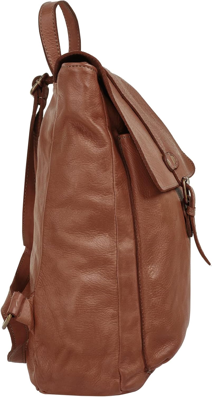 Samantha Look Rucksack Echt Leder Damen - 021380 Cognac, Cognac