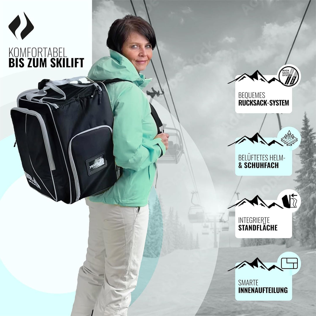 Driver13 Skischuhrucksack mit Helmfach Ideal für Deine Skischuhe mit Helmfach für Hart + Snowboard B