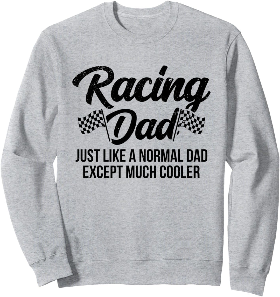 Boxencrew Checkered Flag Car Racing Dad Sweatshirt