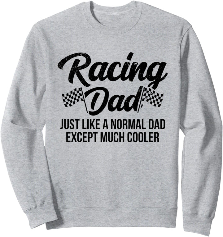 Boxencrew Checkered Flag Car Racing Dad Sweatshirt