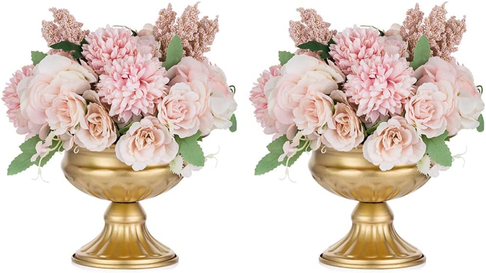 Nuptio 2 Stücke Mini Grösse Metall Urne Pflanzer Elegante Hochzeit Mittelstücke Vase für Hochzeit De