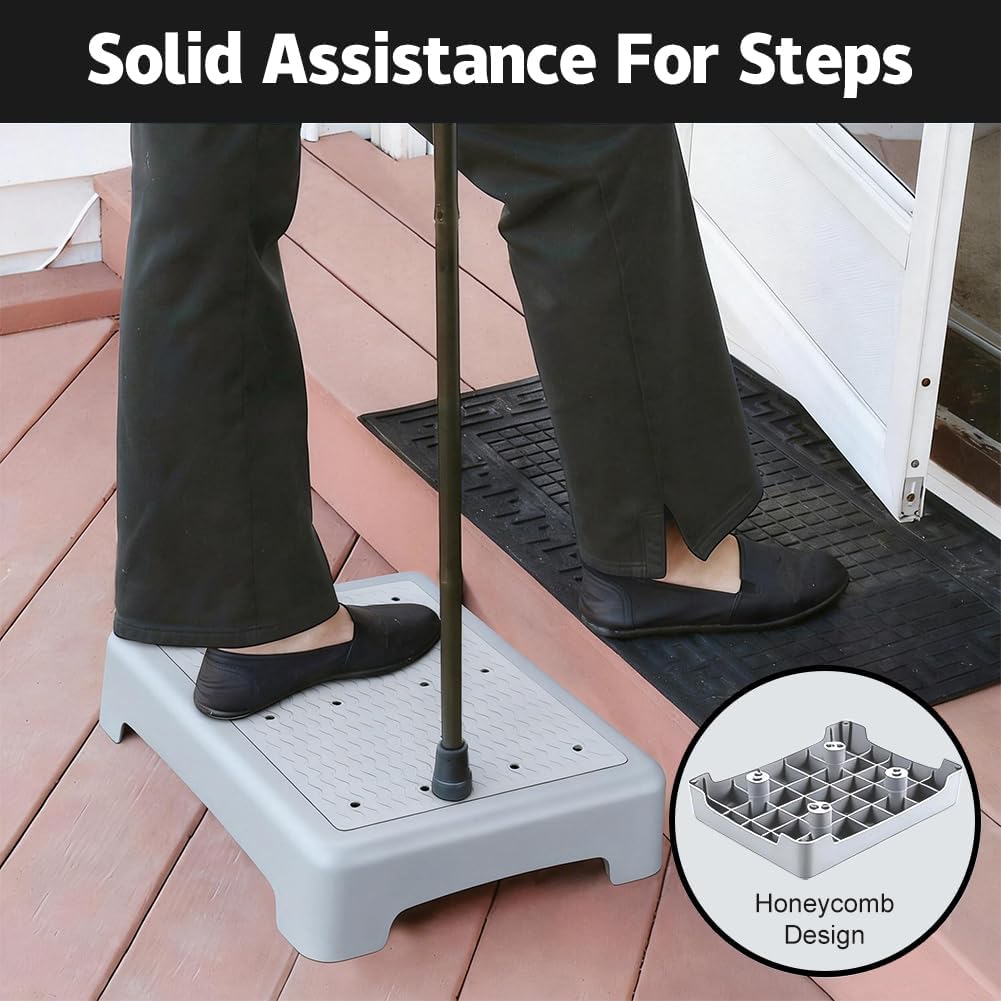 rutschfeste Halbtreppe 9 cm, 200 kg Tragkraft, Tragbare Aufstiegshilfe & Einstiegshilfe Trittleiter,