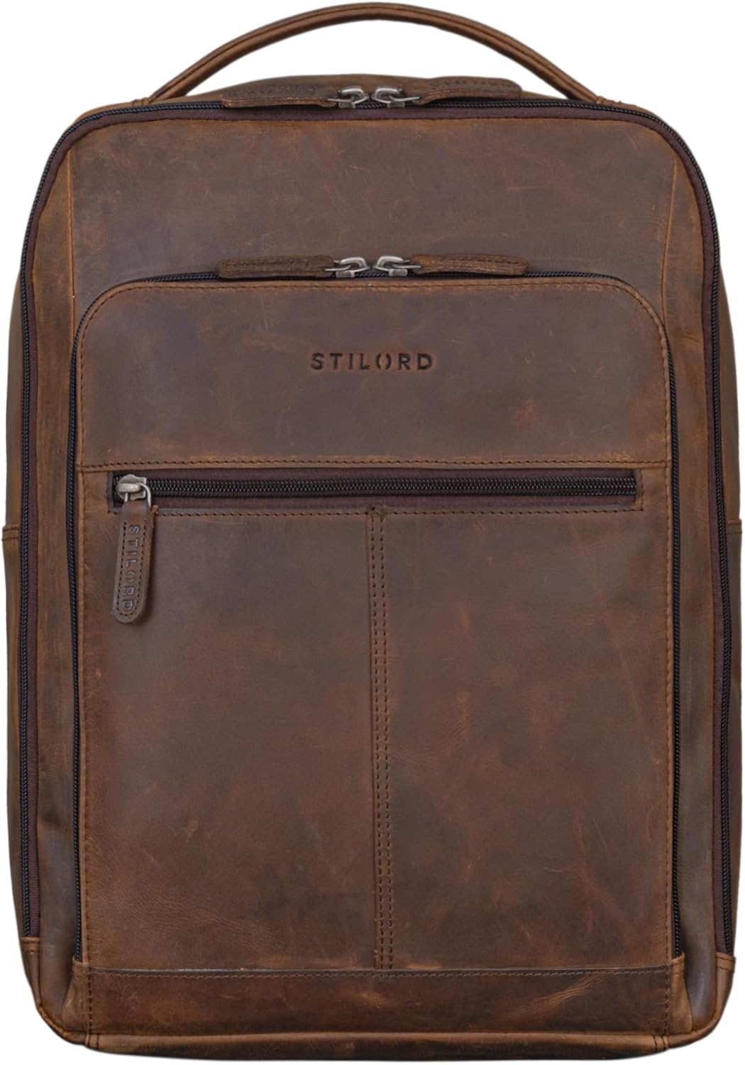 STILORD 'Gordon' Rucksack Leder Herren und Damen Messenger Rucksack Laptop 17 Zoll Lederrucksack Dam