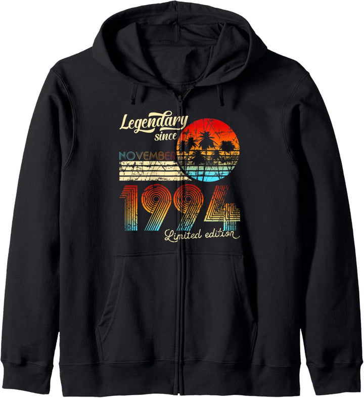30. Geburtstag Legendary Since November 1994 Geschenk Kapuzenjacke