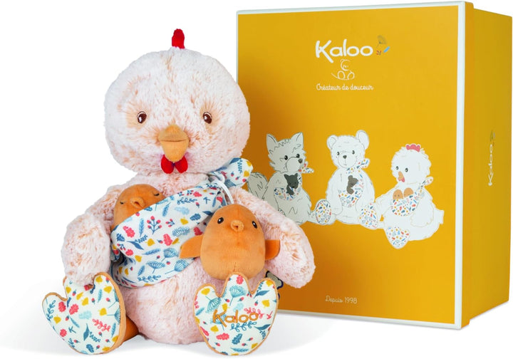 KALOO - Linoo - Plüschtier Papa Hahn Paul und Sein Baby, 35 cm - ab der Geburt K971001 Papa Henne Pa