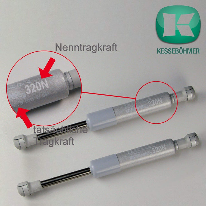 2 x SO-TECH® Kesseböhmer Kompressionsfeder Lift-O-Mat (verstärkte Ausführung) 320N (335N) für HSB
