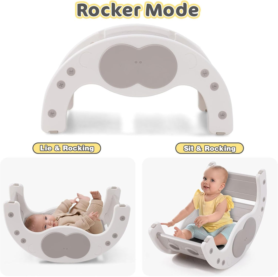 Klettergerüst Indoor mit 2 Doppelseitigen Kletterbrettern, 3 in 1 Kinderrutsche, Baby Klettergerüst,