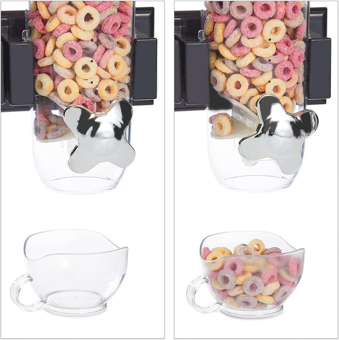Doppelt wandmontierten Lebensmittelspender, 3L-Getreidebehälter, Müslispender für Cerealien, Cornfla