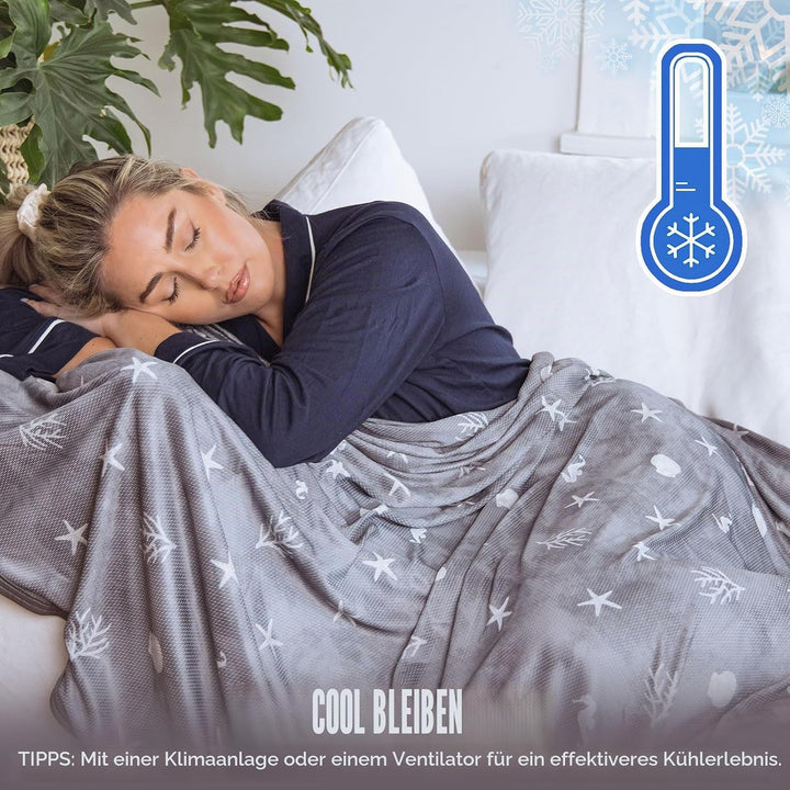 Ailemei Direct Leichte Kühldecke Sommerdecke, Doppelseitige Kühler Zum Schlaf Fürs Bett im Küstenfar