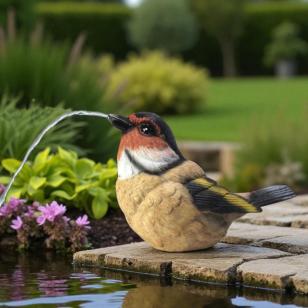 Arnusa Solar Wasserspeier – Teichfigur mit Solarpumpe & Wasserspiel – Gartendeko aus Polyresin reali