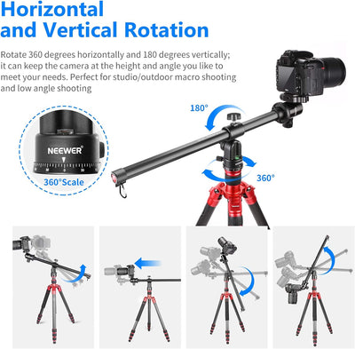 Neewer Stativ Ausleger Arm, 19.7" Horizontaler Stativverlängerungsarm mit Mittelsäule drehbar 360° S