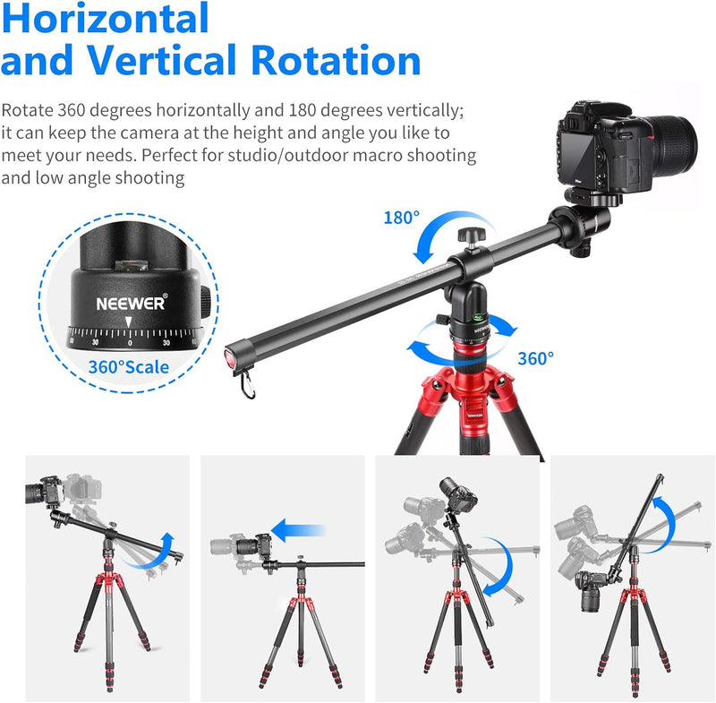 Neewer Stativ Ausleger Arm, 19.7" Horizontaler Stativverlängerungsarm mit Mittelsäule drehbar 360° S