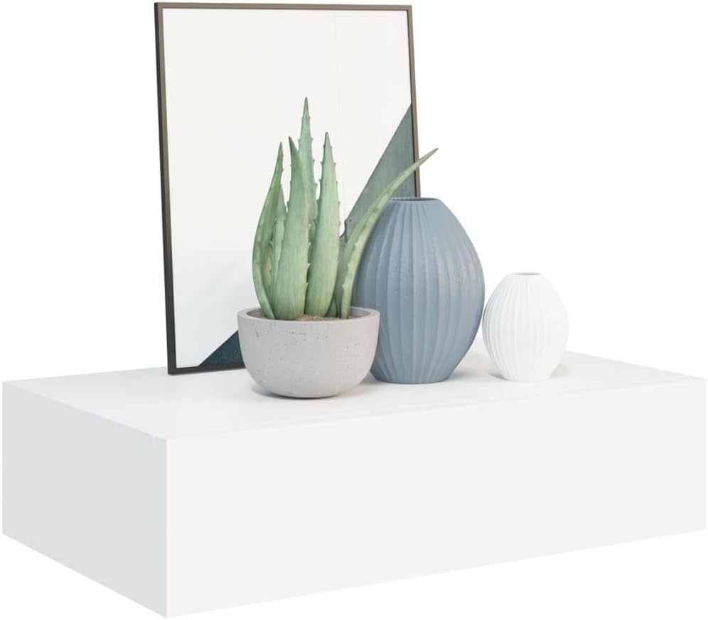 Schubladenregal 40x23,5x10 cm 2 Pcs 40x23,5x10 cm MDF, Metall Weiss Wandschrank Mit Schublade Mit Sc