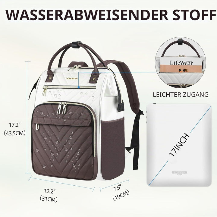 VANKEAN 17 Zoll Laptop-Rucksack für Damen und Herren, modische Computer-Arbeitstasche, grosse Kapazi