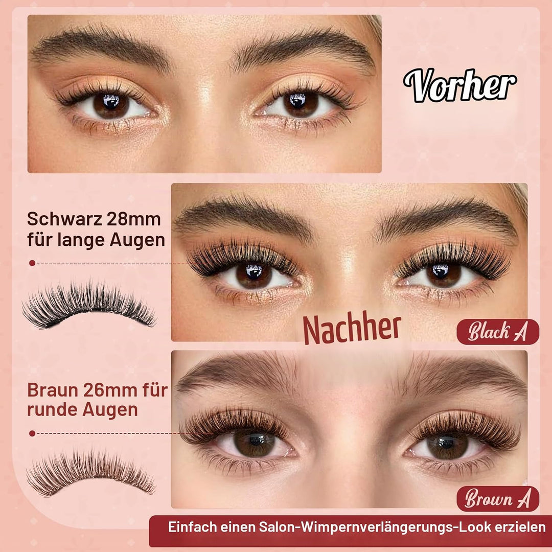 Higu clace Magnetische Wimpern,Magnet Wimpern Ohne Eyeliner,Magnetische Wimpern mit Applikator,Wimpe