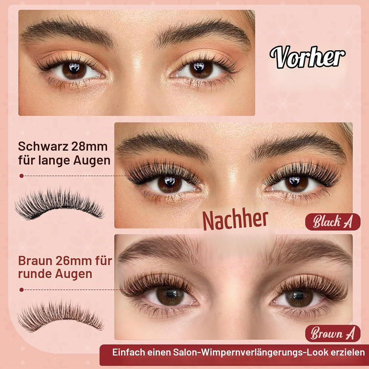 Higu clace Magnetische Wimpern,Magnet Wimpern Ohne Eyeliner,Magnetische Wimpern mit Applikator,Wimpe