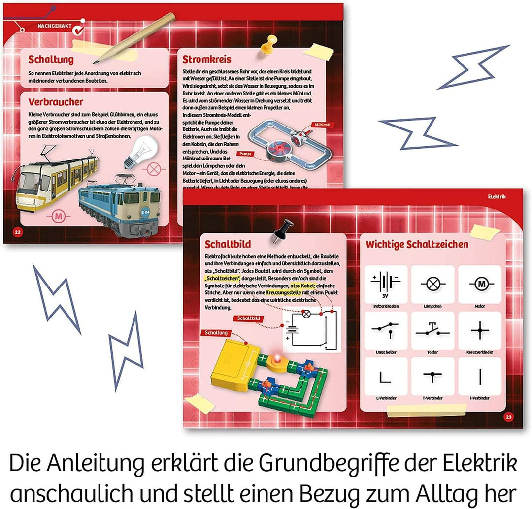 KOSMOS 620639 Elektro & Co. Elektro-Wissen leicht gemacht, Einsteiger-Experimente zu Strom, Magnete,