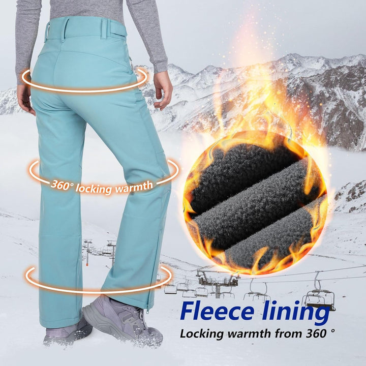 33,000ft Damen Skihose Outdoorhose Wasserdicht Winddichte Softshellhose Warme Gefütterte Trekkinghos