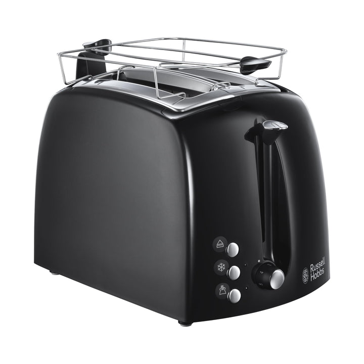 Russell Hobbs Toaster Textures+, 2 extra breite Toastschlitze, Brötchenaufsatz & integrierte Toast-Z