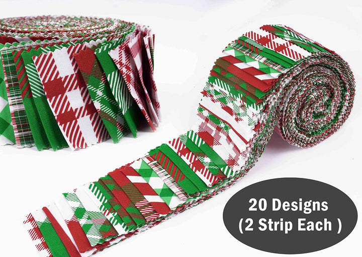 Soimoi 40 Stücke Weihnachtschecks Druck Baumwolle Vorausstehende Stoffe Für Quilting Craft Strips 2.