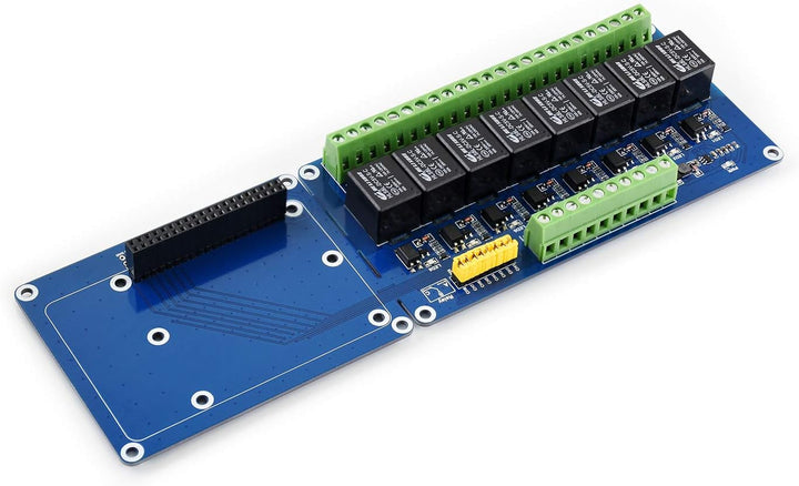 Waveshare 8-ch Relays Expansion Board Compatible with Raspberry Pi Control High Voltage Products Sta