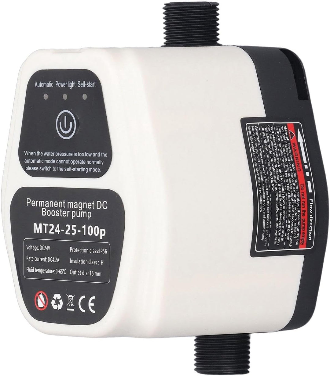 Druckerhöhungspumpe, Warmwasserbereiter-Druckerhöhungspumpe 100–240 V, Leise, 25 L, Grosser Durchflu