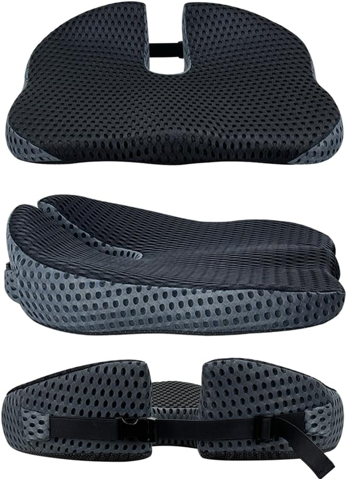 Orthopädisches Autositzkissen Memory Foam - Ergonomisches Keilkissen & Sitzkissen für Auto & LKW - E