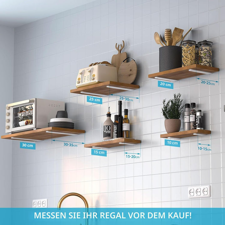WELDUN 6 Stücke Regalhalterung Regalträger 10 cm, Schwerlast Regalwinkel für die Wandmontage, Tragkr