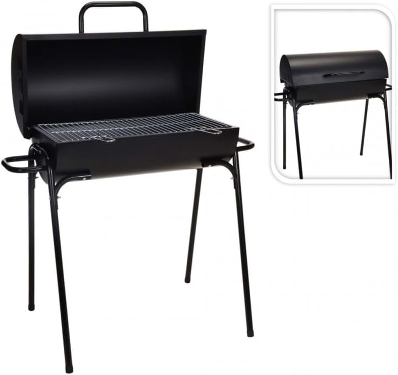 barbecue auf Rädern schwarzer Stahl 60 x 30 x 70 cm