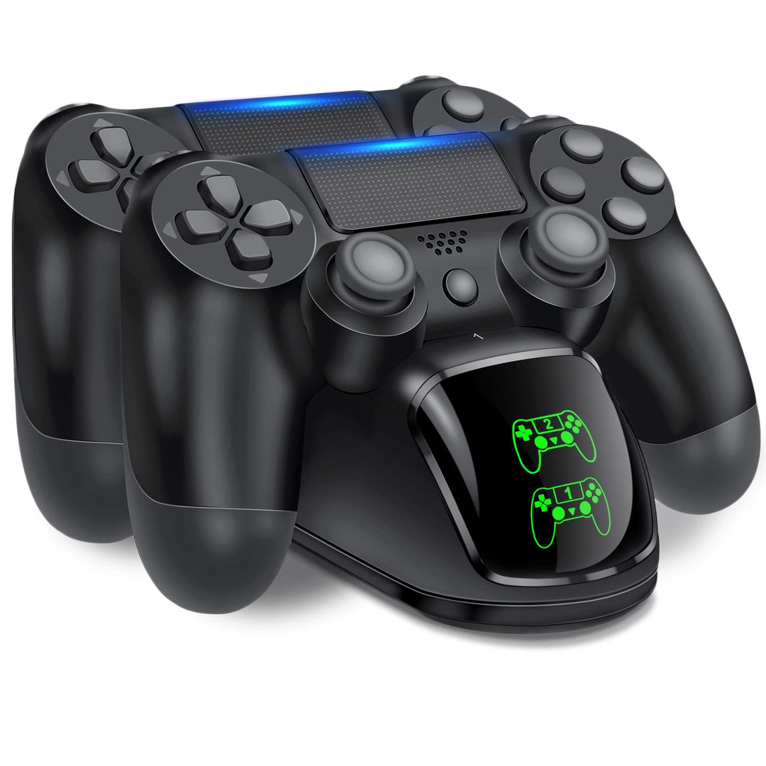 HELLCOOL Ladestation für PS4 Controller, Ladestation mit 2Std Schnelllade/LED Anzeige für Playstatio