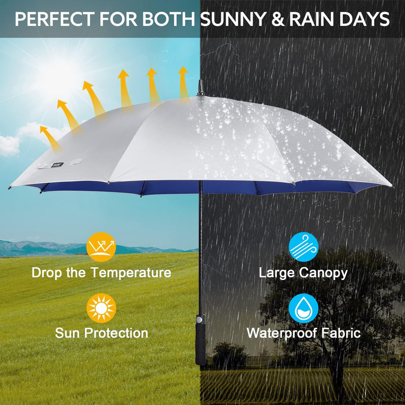 G4Free 54/62 Zoll Golfschirm Regenschirme Silberbeschichtet Sonnenschutz Grosse Winddicht Wasserdich