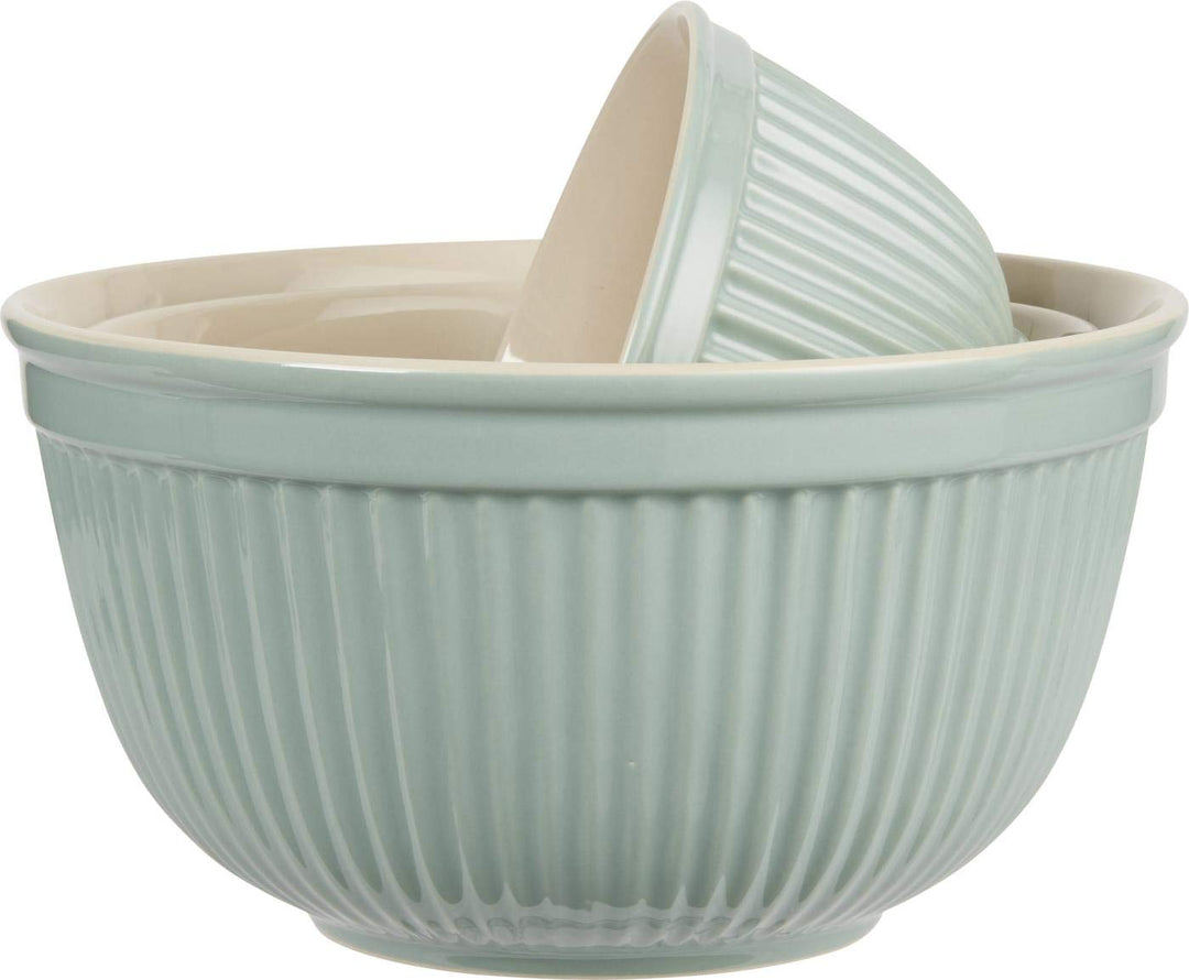 IB Laursen - Set mit 3 Schalen – Mynte Green Tea – Grün – Steingut