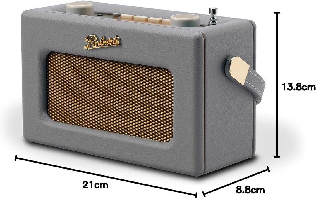 Roberts Revival UNO BT Dab+/FM/Bluetooth, tragbares Radio, Wecker, Grau, grau