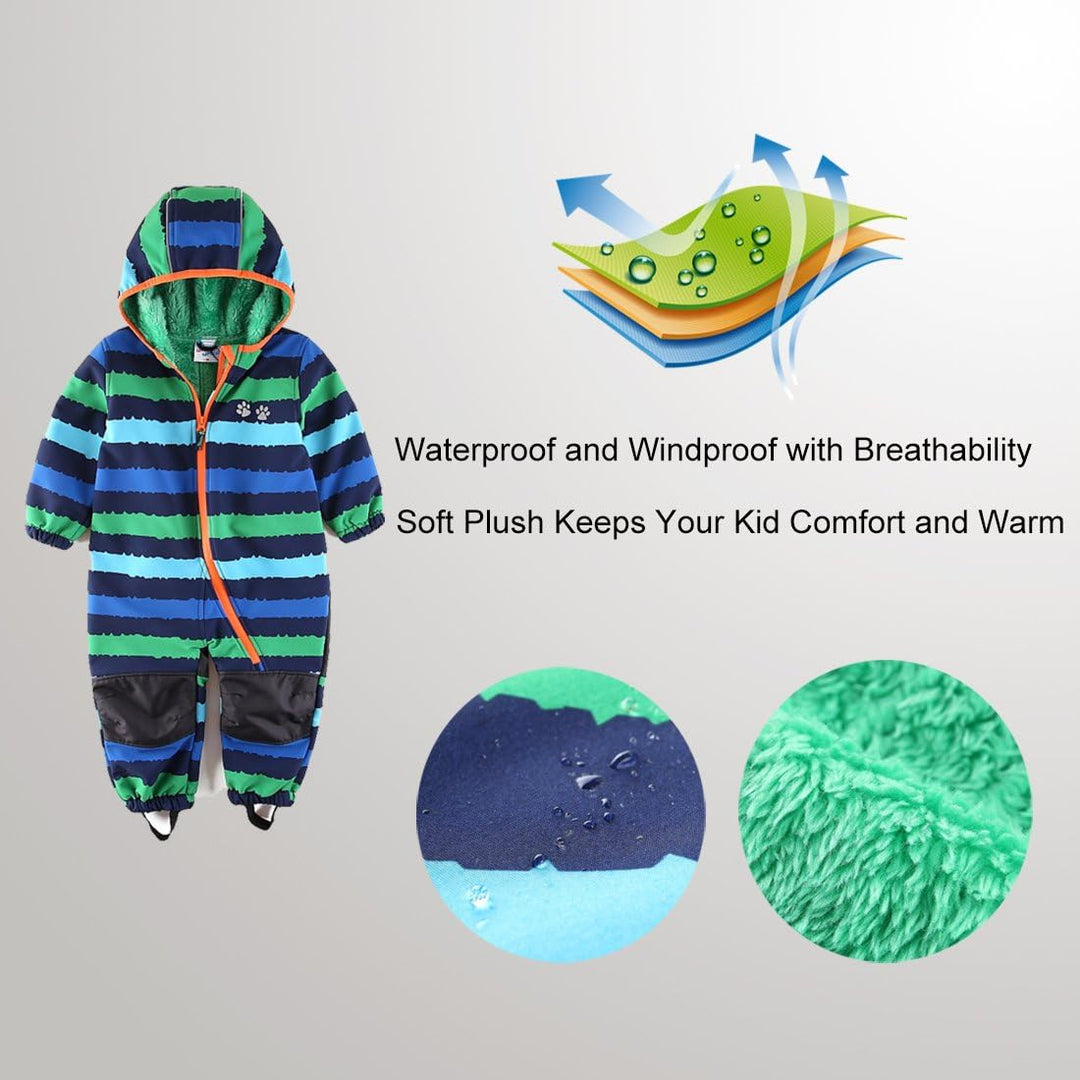 umkaumka Wasserabweisender Softshellanzug, Schneeanzug mit Fleecefutter für Kleinkind/Jungen und Mäd