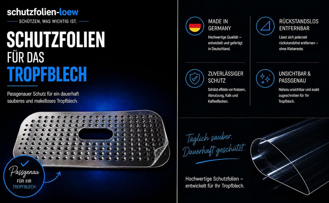 5 x Schutzfolie für Tchibo Esperto2 Caffè | Tassenablage | Tropfblech, 5 x Schutzfolie