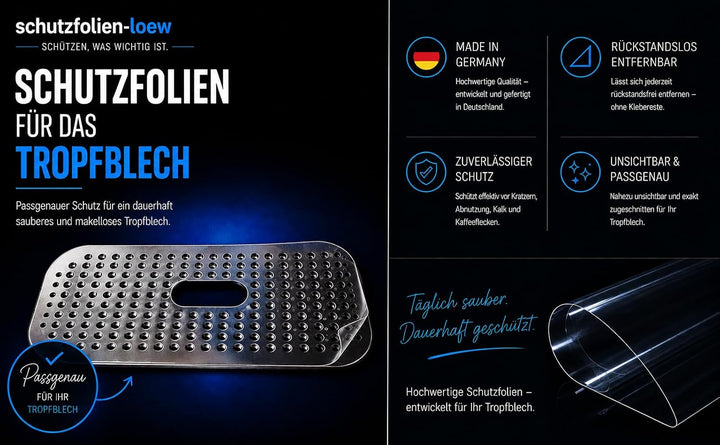5 x Schutzfolie für Tchibo Esperto2 Caffè | Tassenablage | Tropfblech, 5 x Schutzfolie