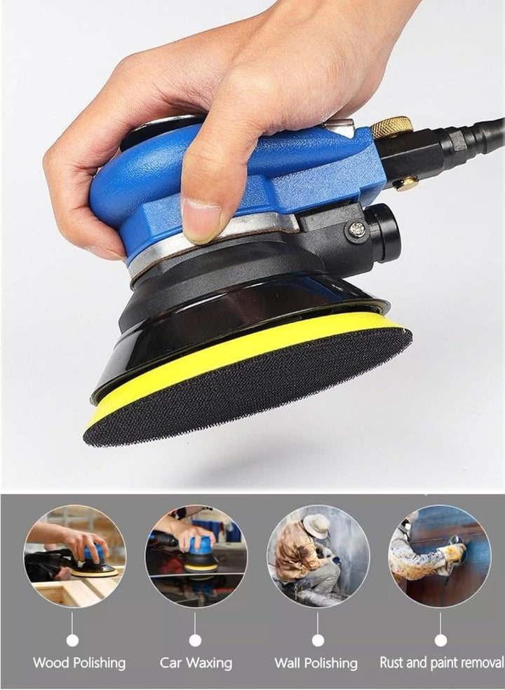 Exzenterschleifer Druckluft 125mm,Mini Polierer Professional Schleifmaschine Set (Exzenterschleifer)