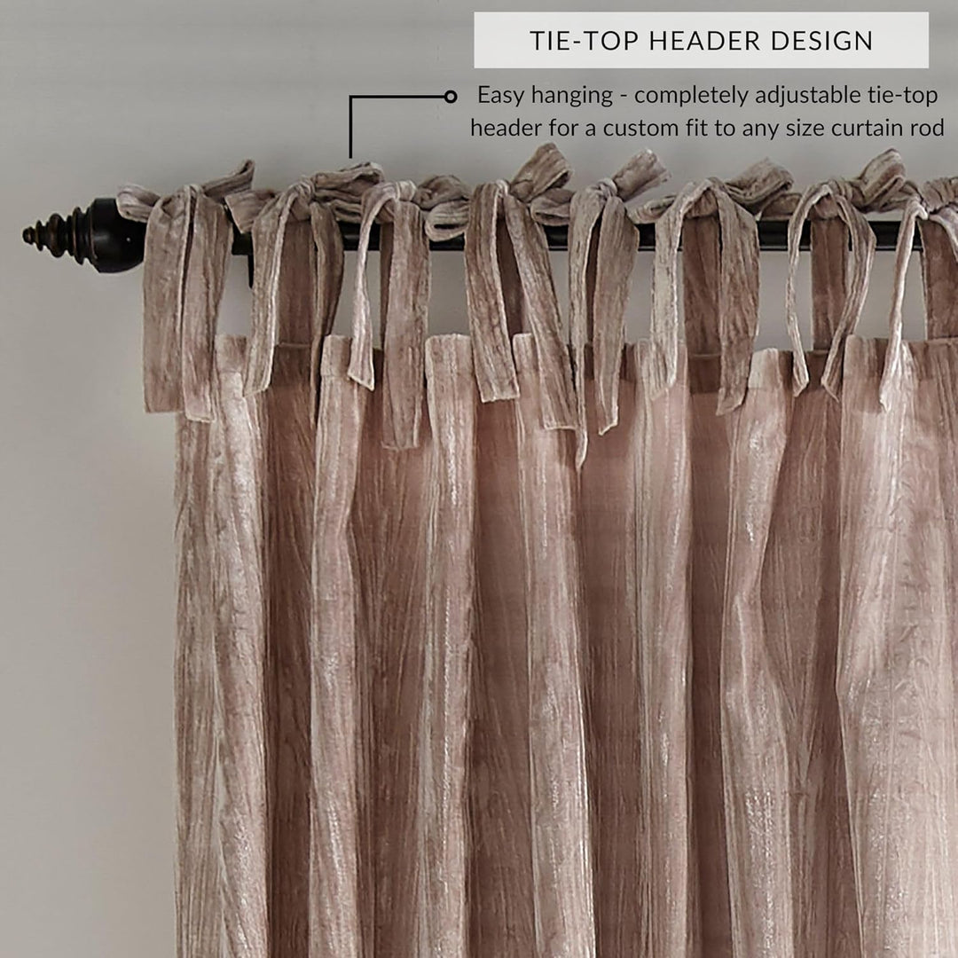 Elrene Home Fashions Korena Fenstervorhang aus Knautschsamt, rustikaler Chic, für Wohnzimmer oder Sc