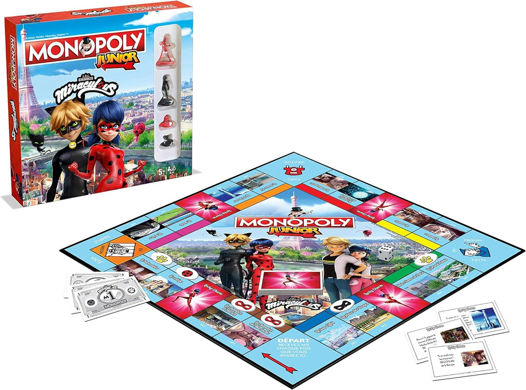 WINNING MOVES - Monopoly – Monopoly Junior – Miraculous – Gesellschaftsspiel – französische Version,
