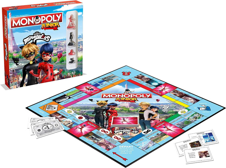 WINNING MOVES - Monopoly – Monopoly Junior – Miraculous – Gesellschaftsspiel – französische Version,