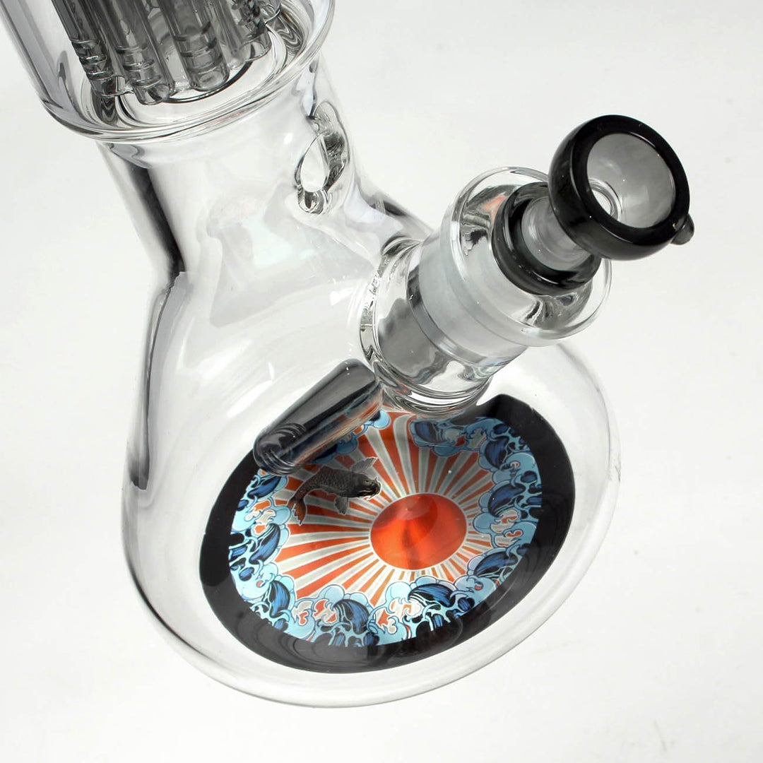 Black Leaf Kofferbong Perko RONIN + GEISHA - 10-Arm Perkolator, 7 mm Borosilikatglas, Ice, 50 cm hoc