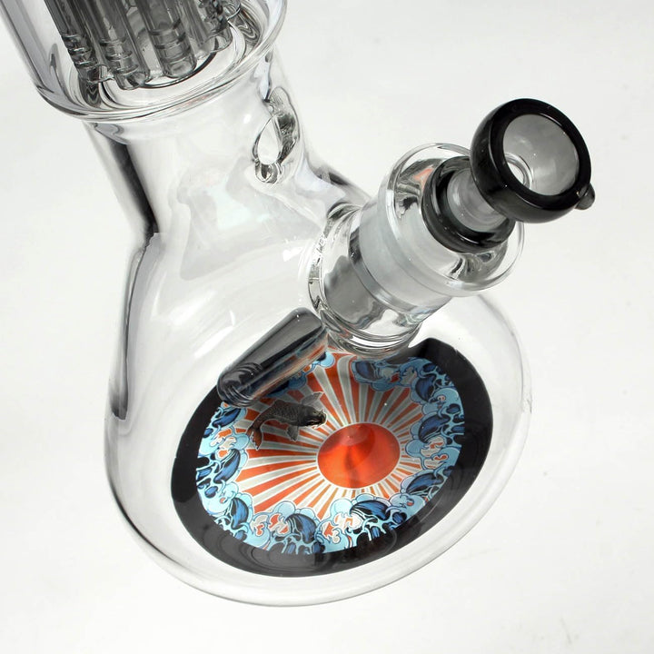 Black Leaf Kofferbong Perko RONIN + GEISHA - 10-Arm Perkolator, 7 mm Borosilikatglas, Ice, 50 cm hoc