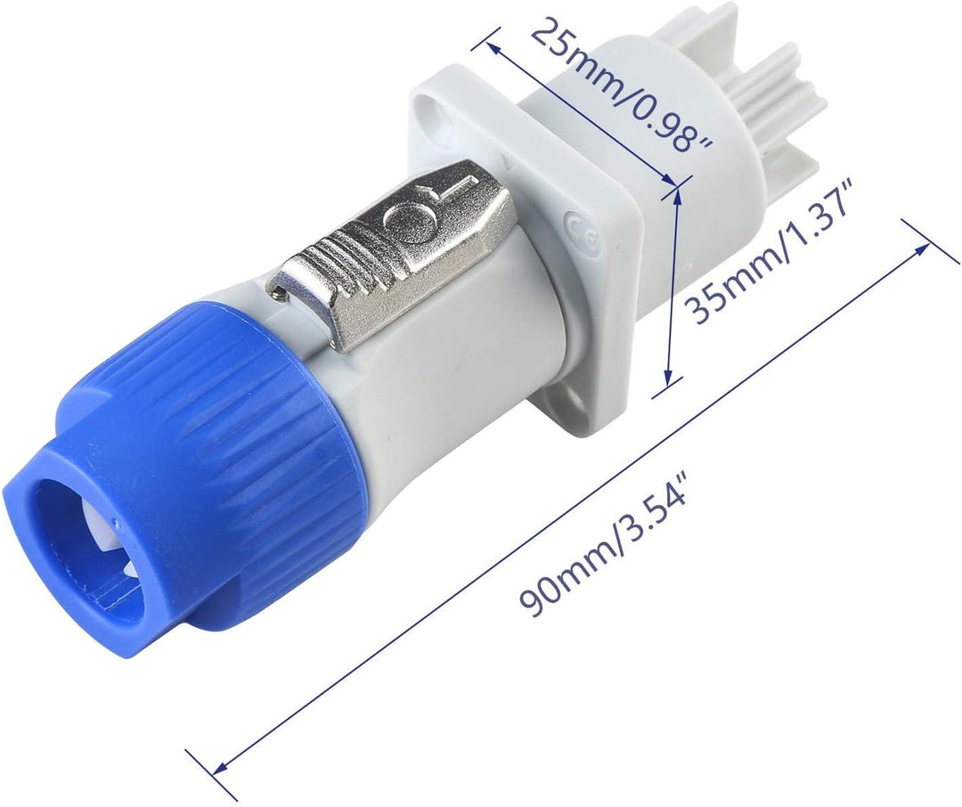 2 Set Eingang und Ausgang Powercon für Neutrik Nac3fca Connector Einbaubuchse 3 Polig, Stecker Set V