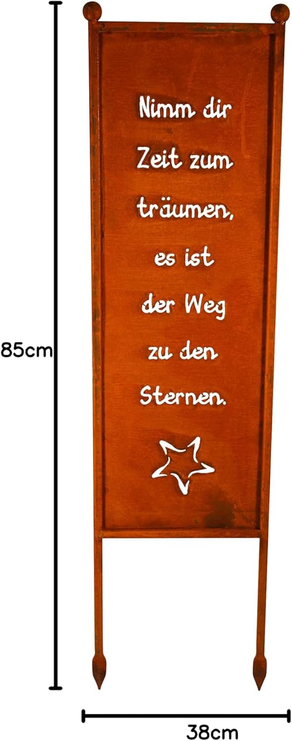 Bornhöft Schild/Spruchtafel Gartenschild Edelrost Rost zum Einstecken rostige Gartendeko (Nimm dir Z