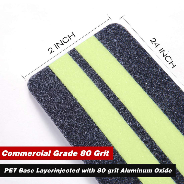 5 x 60 cm Anti-Rutsch-Klebeband - Premium 15 vorgeschnittene Streifen, 80 Körnung, rutschfester Kleb